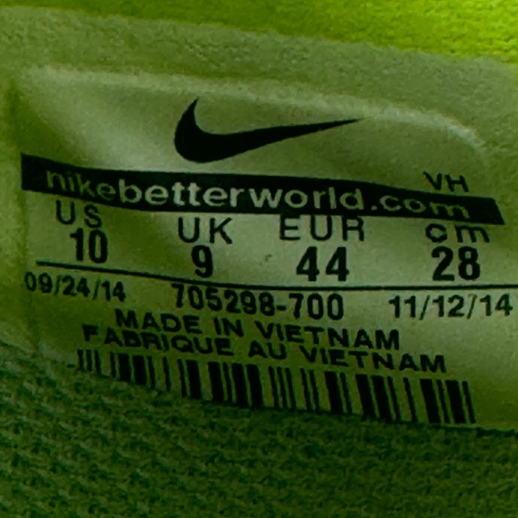 Size 10 - Nike  Flex Fury  Tennis Ball Yellow 705288-700 - Picture 8 of 8